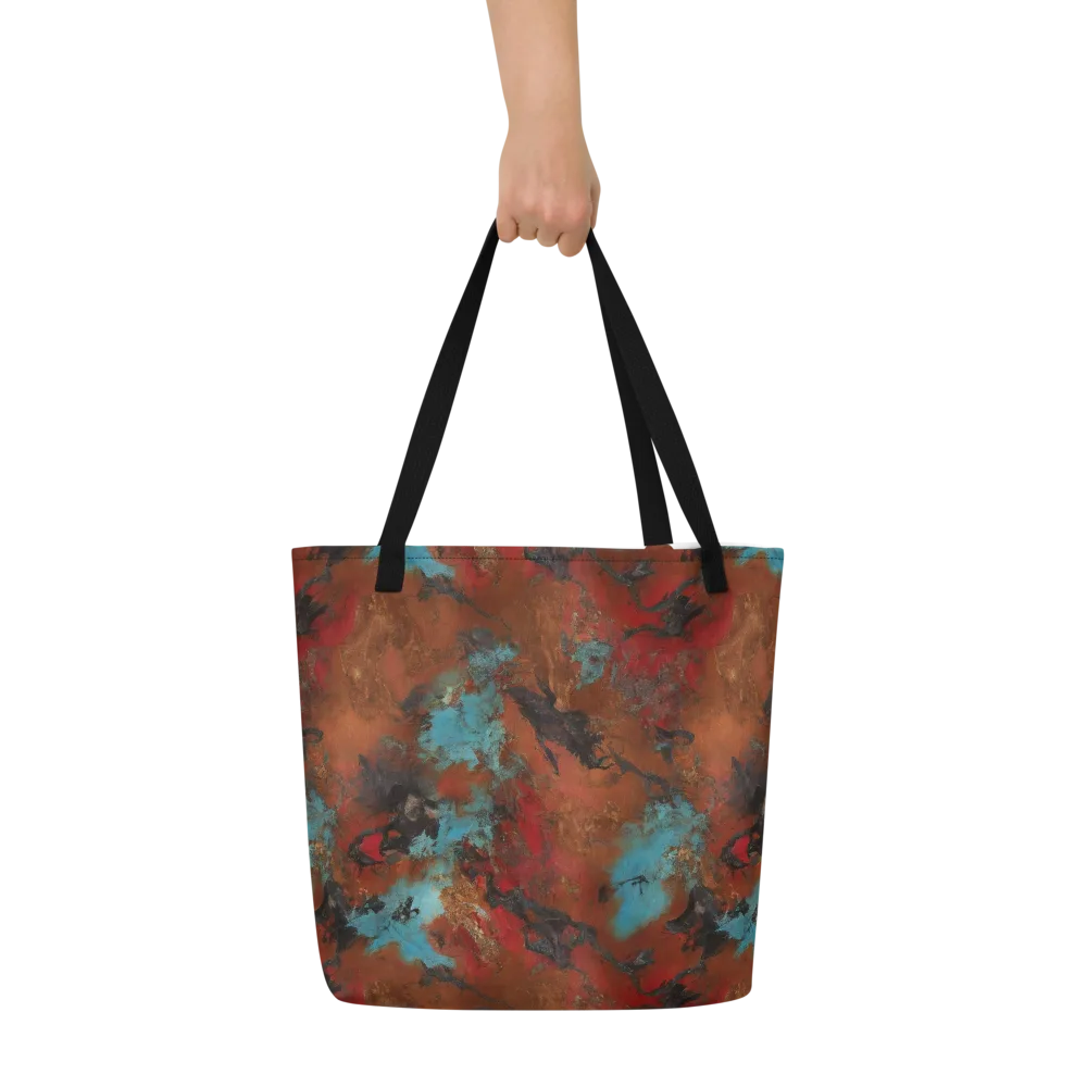 Ashen Reef on Large Tote Bag W/ Pocket — Front