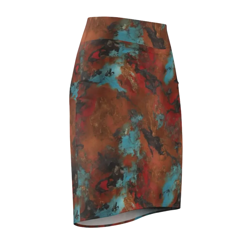 Ashen Reef on Pencil Skirt — Front Side