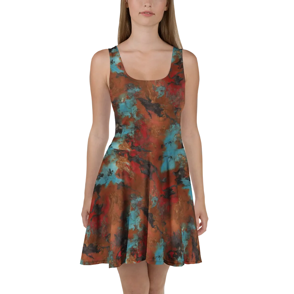 Ashen Reef on Skater Dress — Front