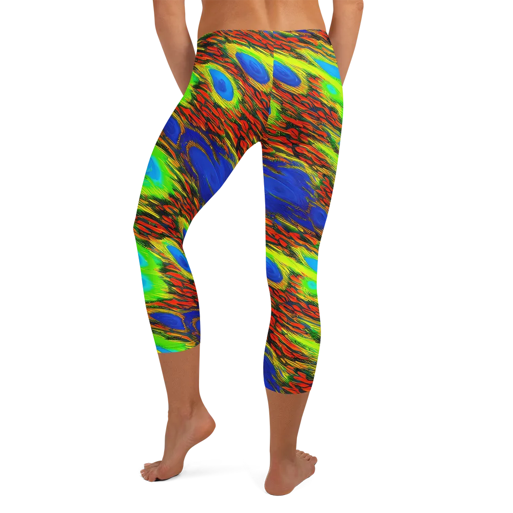 Vibrant Veinwork on Capri Leggings — Back