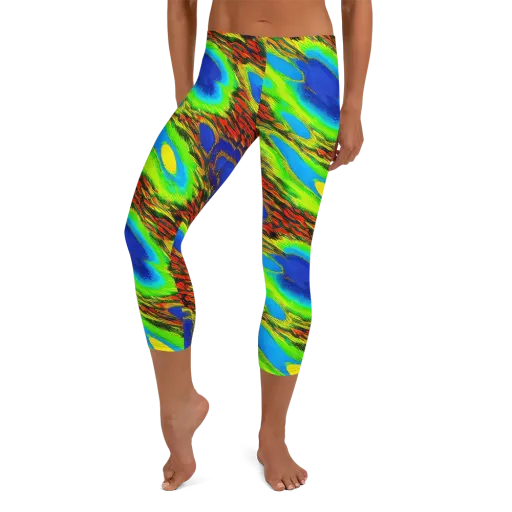 Vibrant Veinwork on a Capri Leggings
