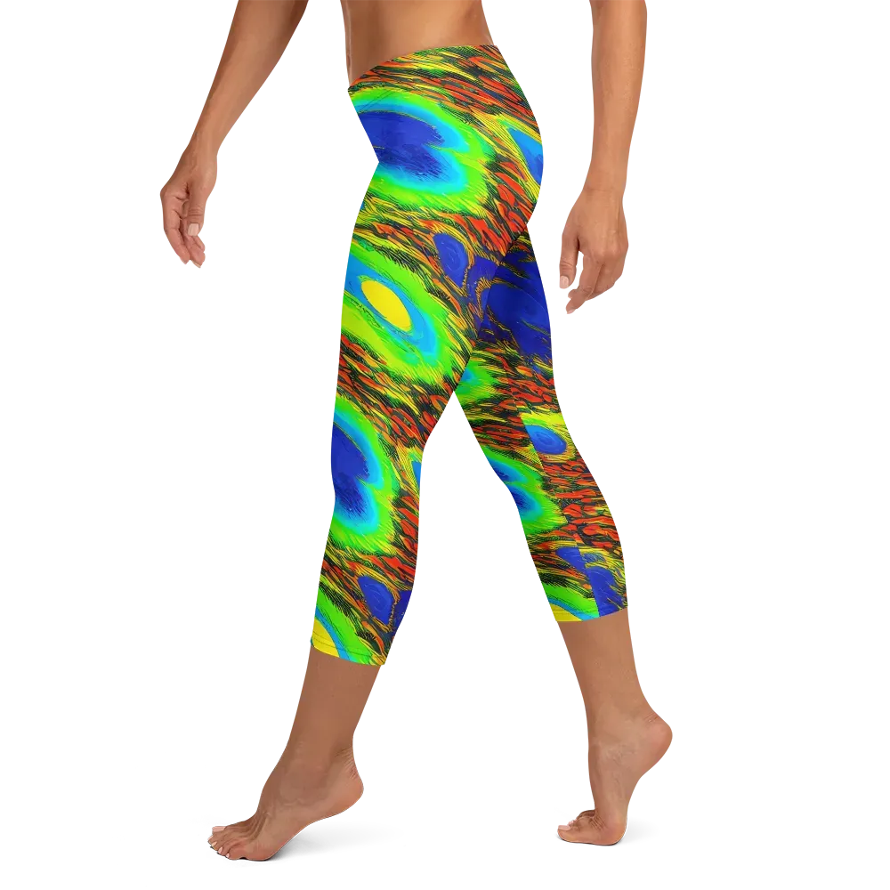 Vibrant Veinwork on Capri Leggings — Left