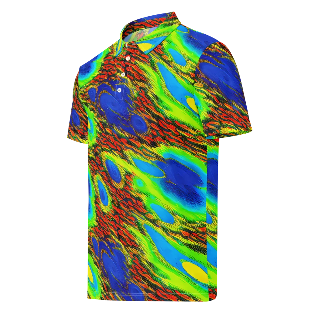 Vibrant Veinwork on Men's Slim Fit Polo Shirt — Left Front