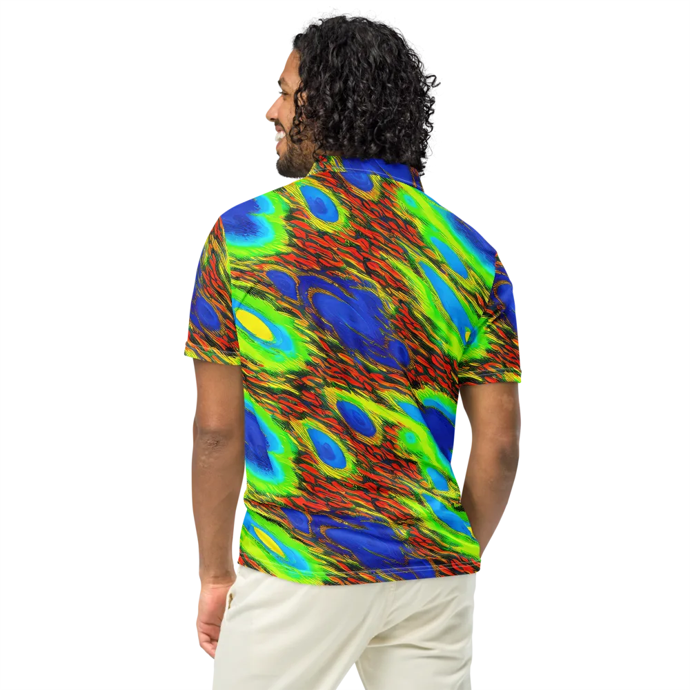 Vibrant Veinwork on Men's Slim Fit Polo Shirt — Back