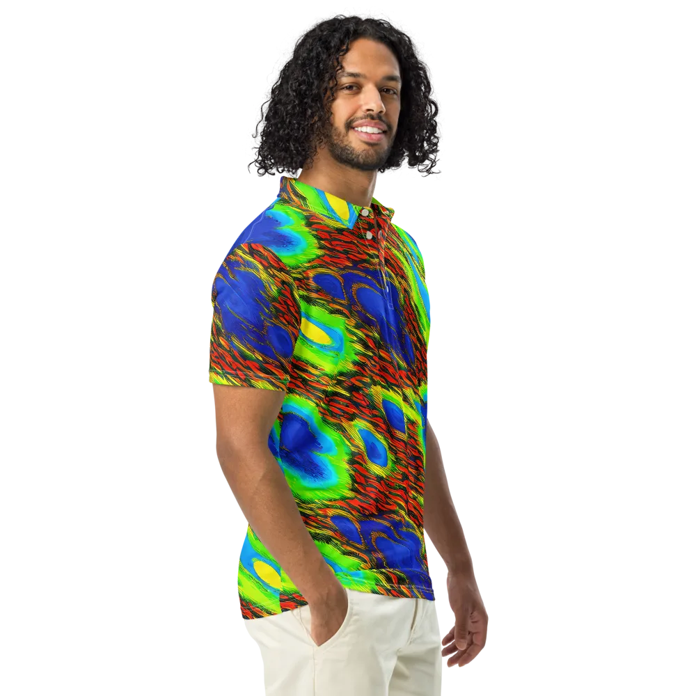 Vibrant Veinwork on Men's Slim Fit Polo Shirt — Right Front