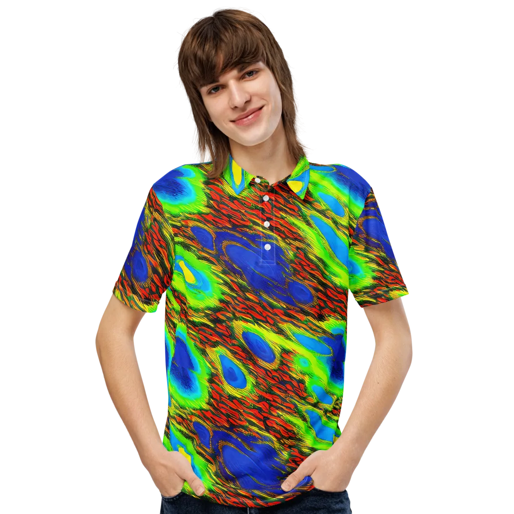Vibrant Veinwork on Men's Slim Fit Polo Shirt — Front