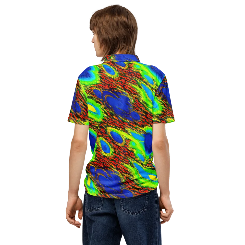 Vibrant Veinwork on Men's Slim Fit Polo Shirt — Back