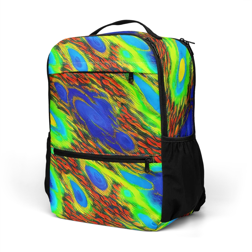 Vibrant Veinwork on Utility Backpack — Left Front
