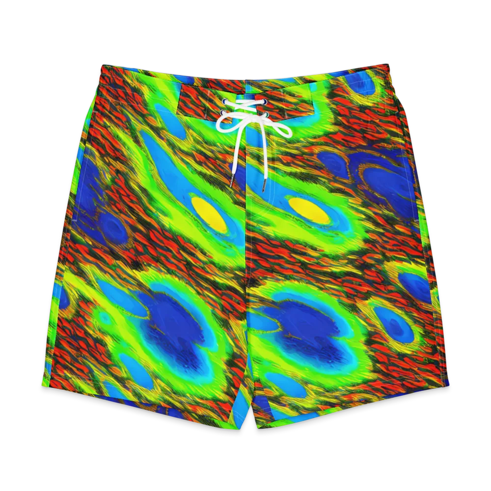 Vibrant Veinwork on Men's Board Shorts — Front