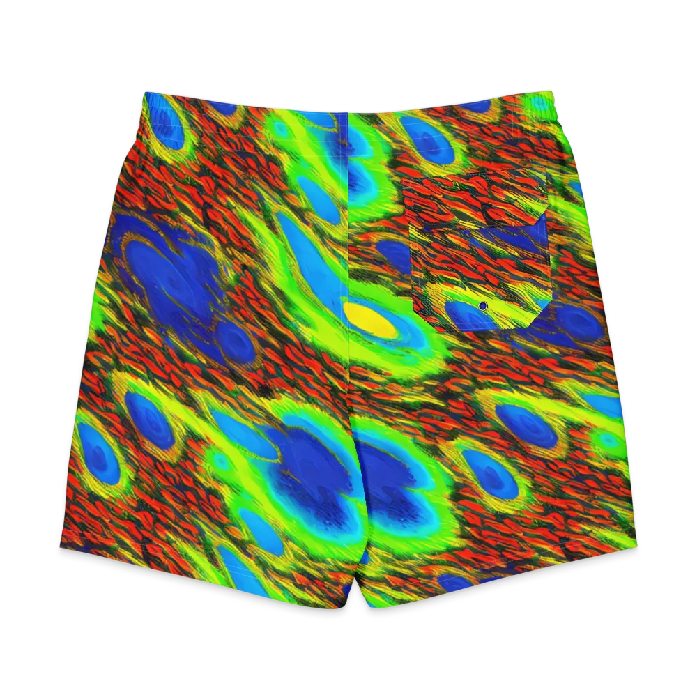 Vibrant Veinwork on Men's Board Shorts — Back