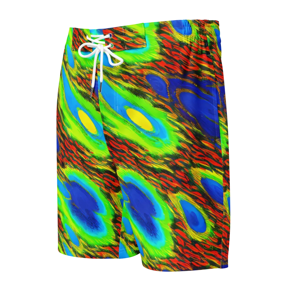 Vibrant Veinwork on Men's Board Shorts — Front