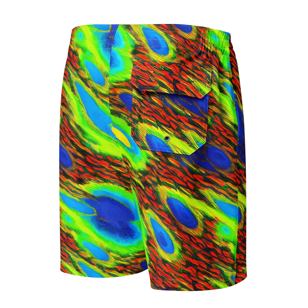 Vibrant Veinwork on Men's Board Shorts — Back