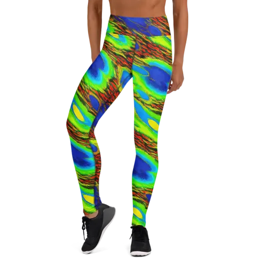 Vibrant Veinwork on a Yoga Leggings