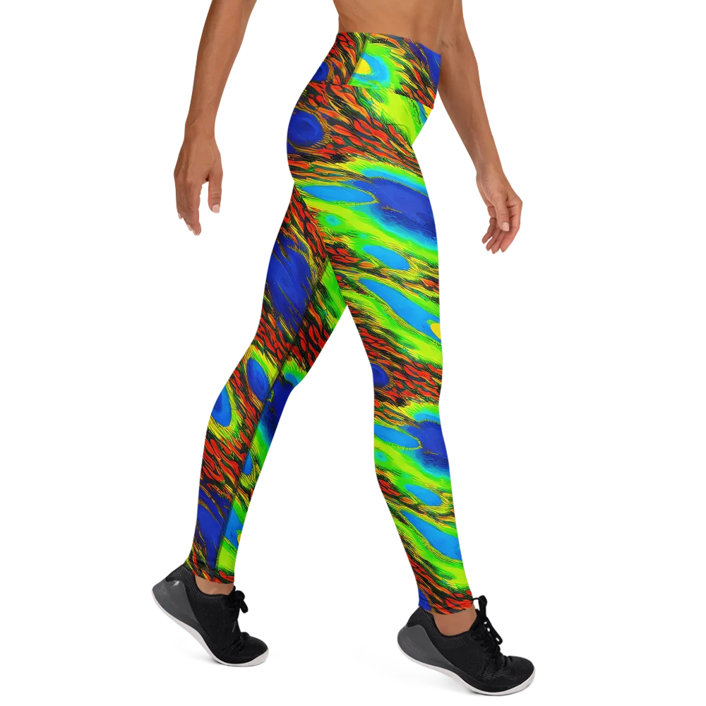 Vibrant Veinwork on Yoga Leggings — Right