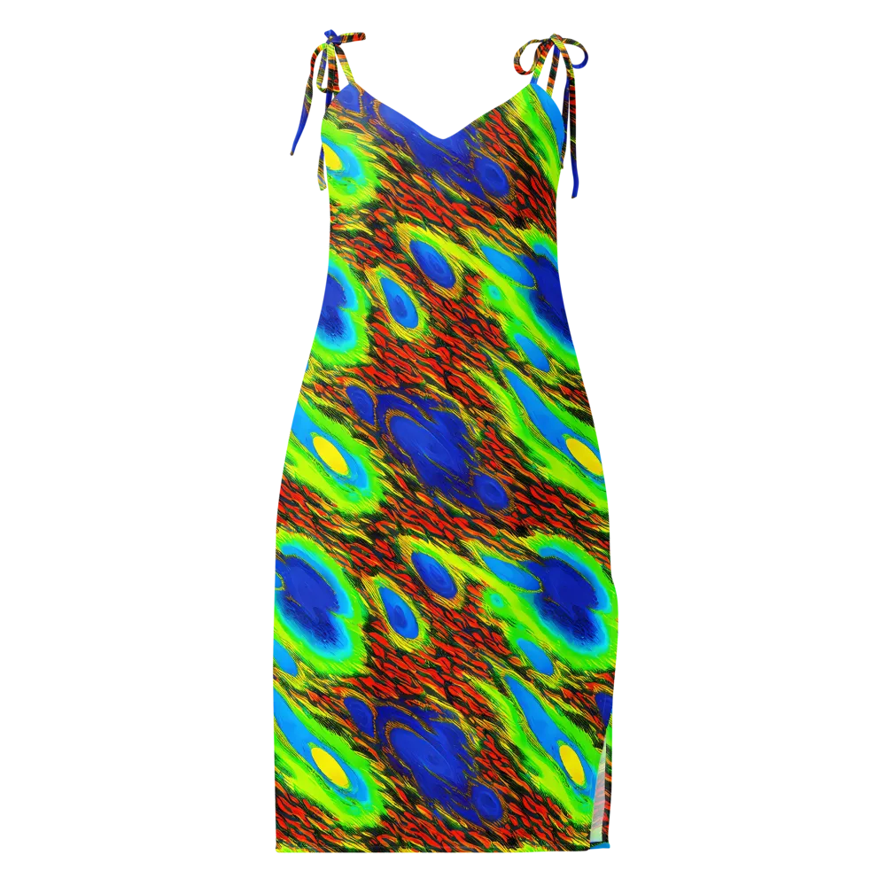 Vibrant Veinwork on Slip Dress — Front