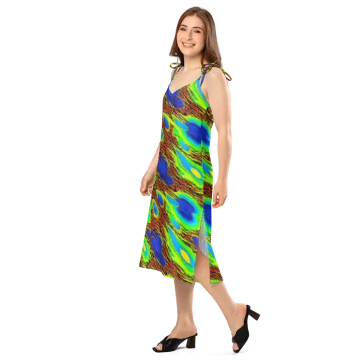 Vibrant Veinwork on a Slip Dress