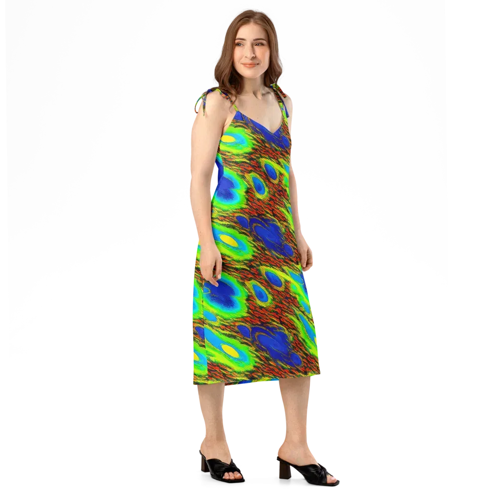 Vibrant Veinwork on Slip Dress — Right Front