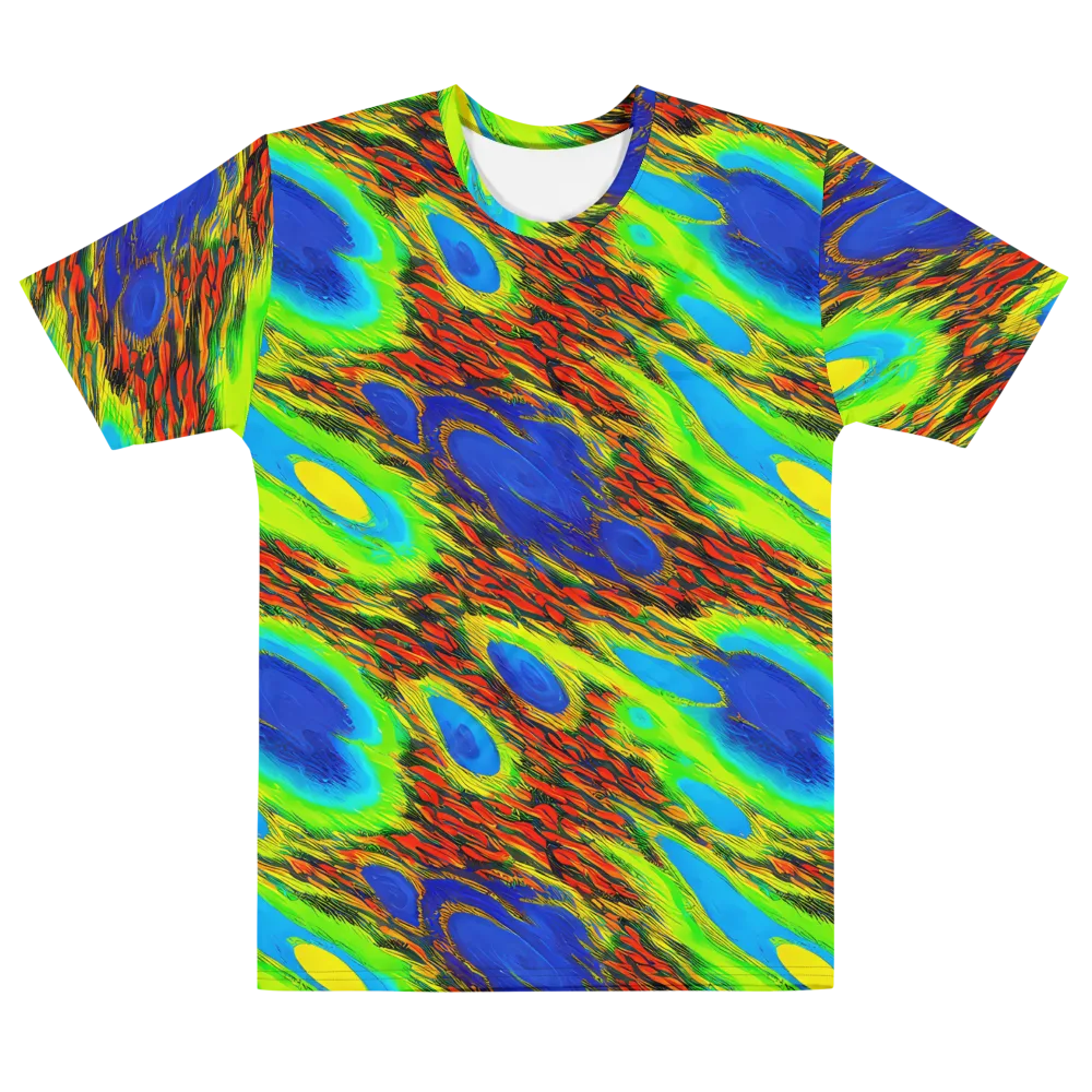 Vibrant Veinwork on Men's Cotton Crew Neck T-Shirt — Front