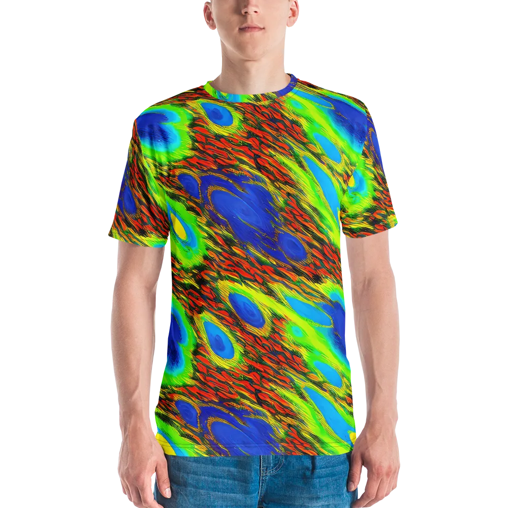 Vibrant Veinwork on Men's Crew Neck T-Shirt — Front