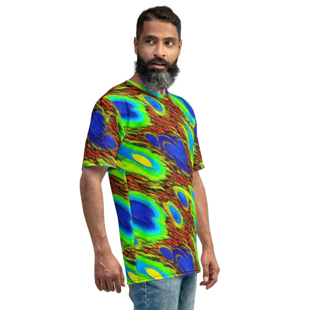 Vibrant Veinwork on Men's Crew Neck T-Shirt — Right