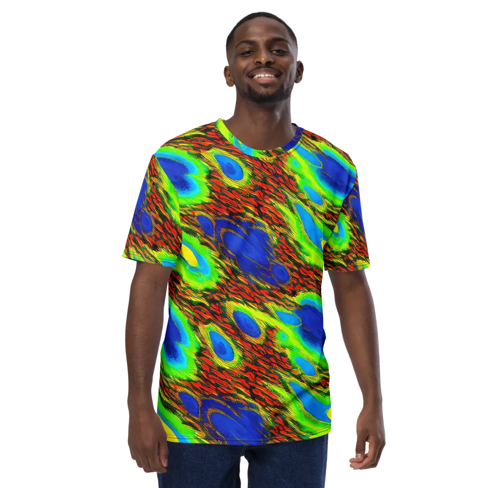 Vibrant Veinwork on Men's Crew Neck T-Shirt — Front