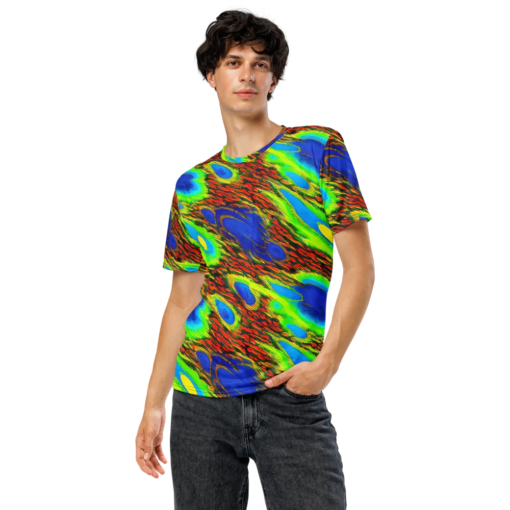 Vibrant Veinwork on Men's Crew Neck T-Shirt — Front