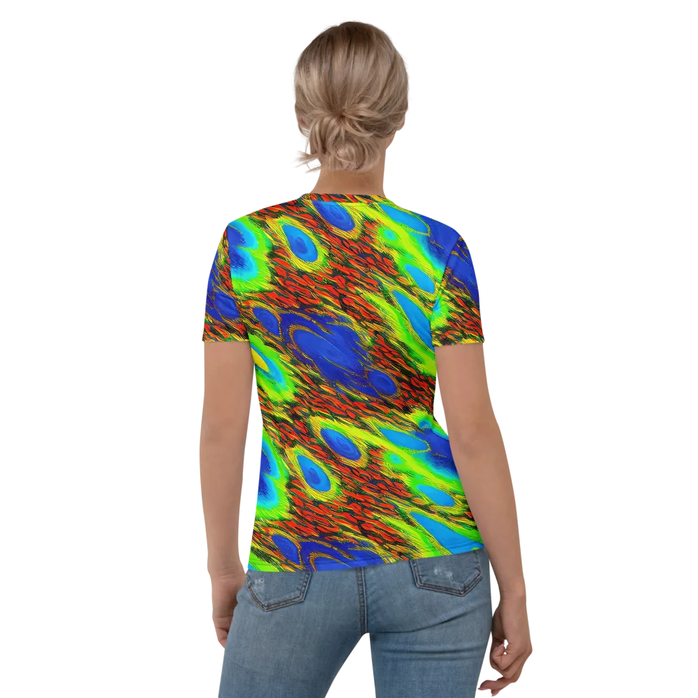 Vibrant Veinwork on Women's Crew Neck T-Shirt — Back