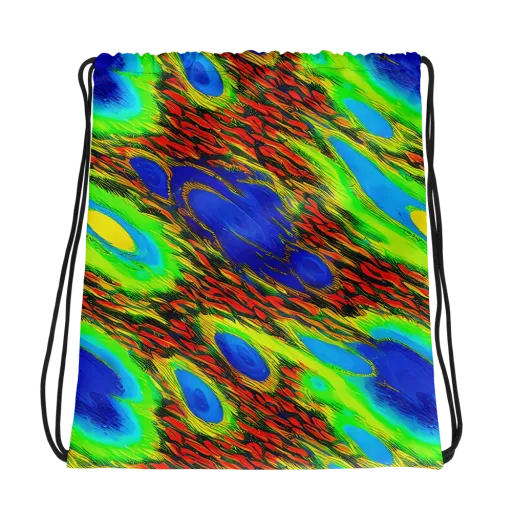 Vibrant Veinwork on a Drawstring Bag