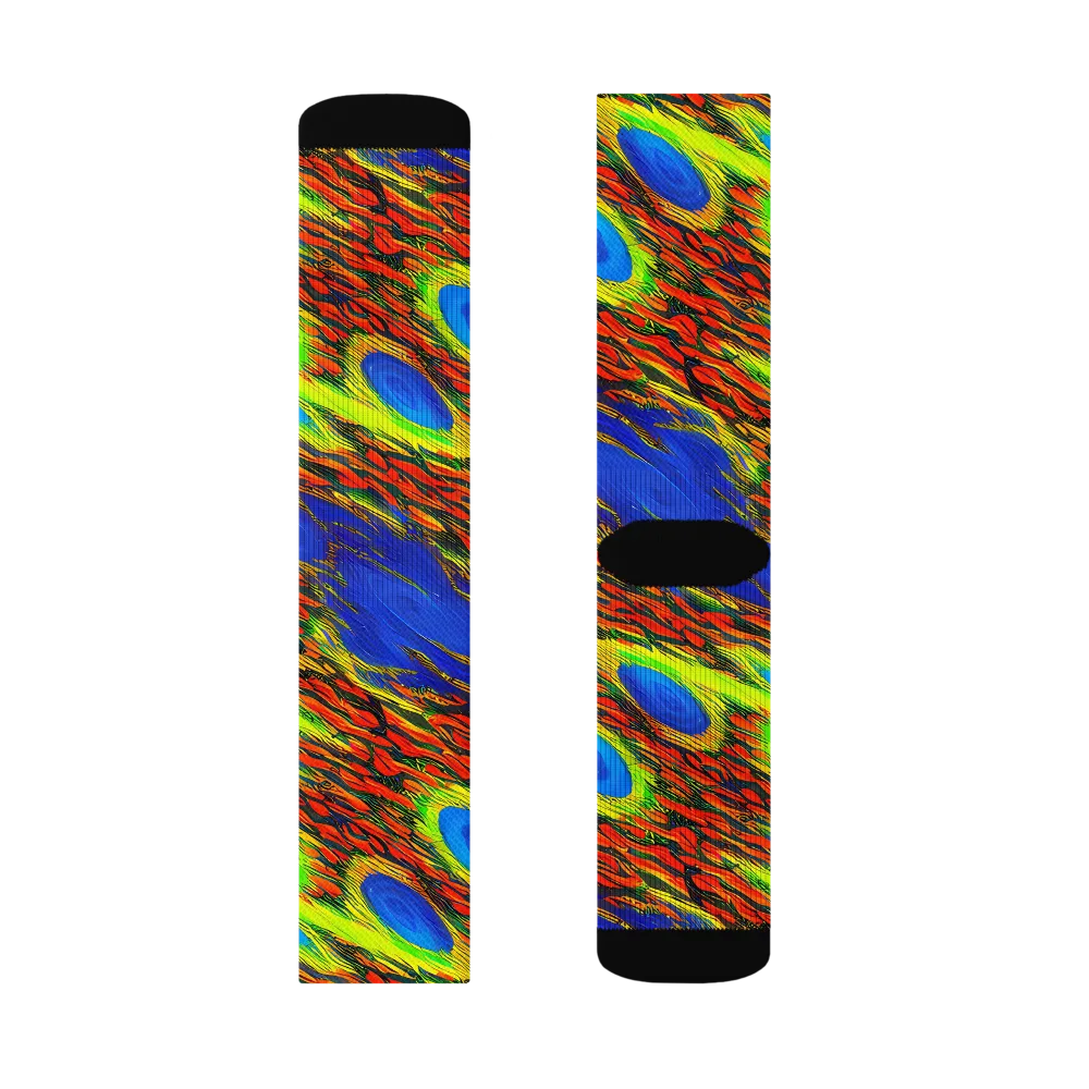 Vibrant Veinwork on Socks — Left Sock