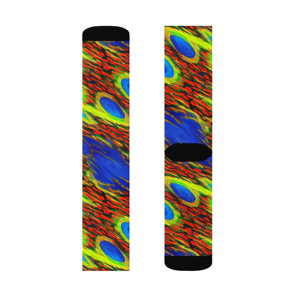 Vibrant Veinwork on Socks — Right Sock