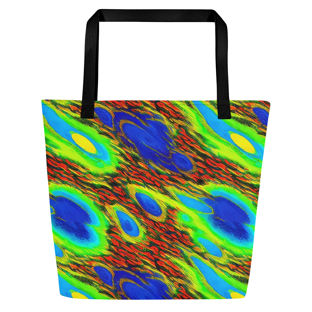 Vibrant Veinwork on Large Tote Bag W/ Pocket — Front