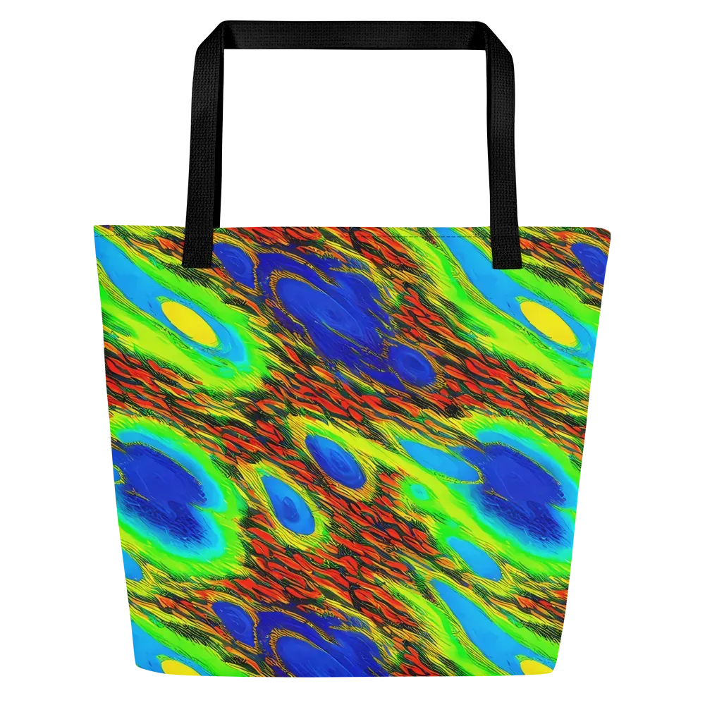 Vibrant Veinwork on Large Tote Bag W/ Pocket — Front