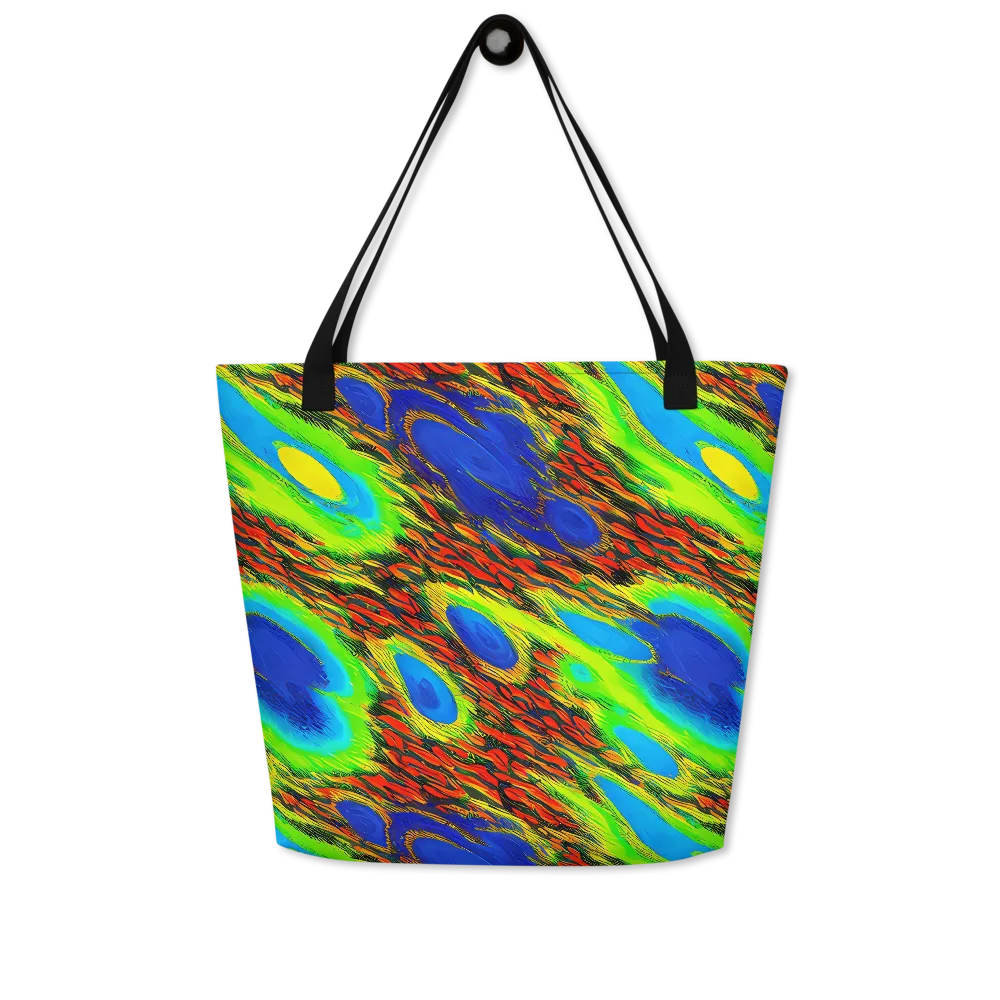 Vibrant Veinwork on Large Tote Bag W/ Pocket — Front