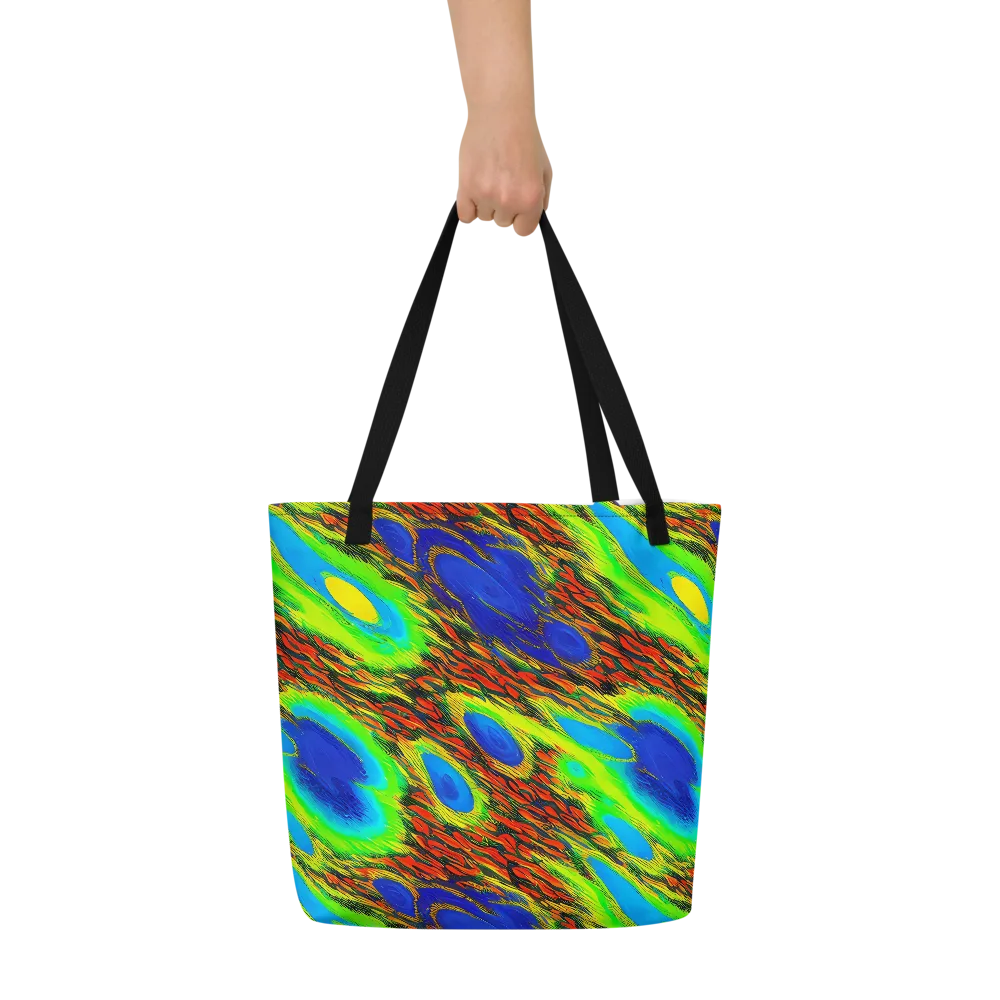 Vibrant Veinwork on Large Tote Bag W/ Pocket — Front