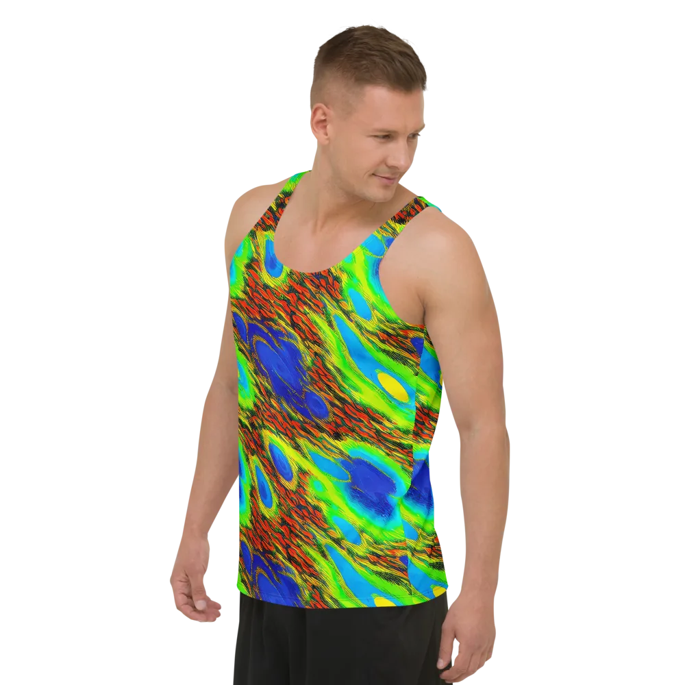 Vibrant Veinwork on Men's Tank Top — Left Front