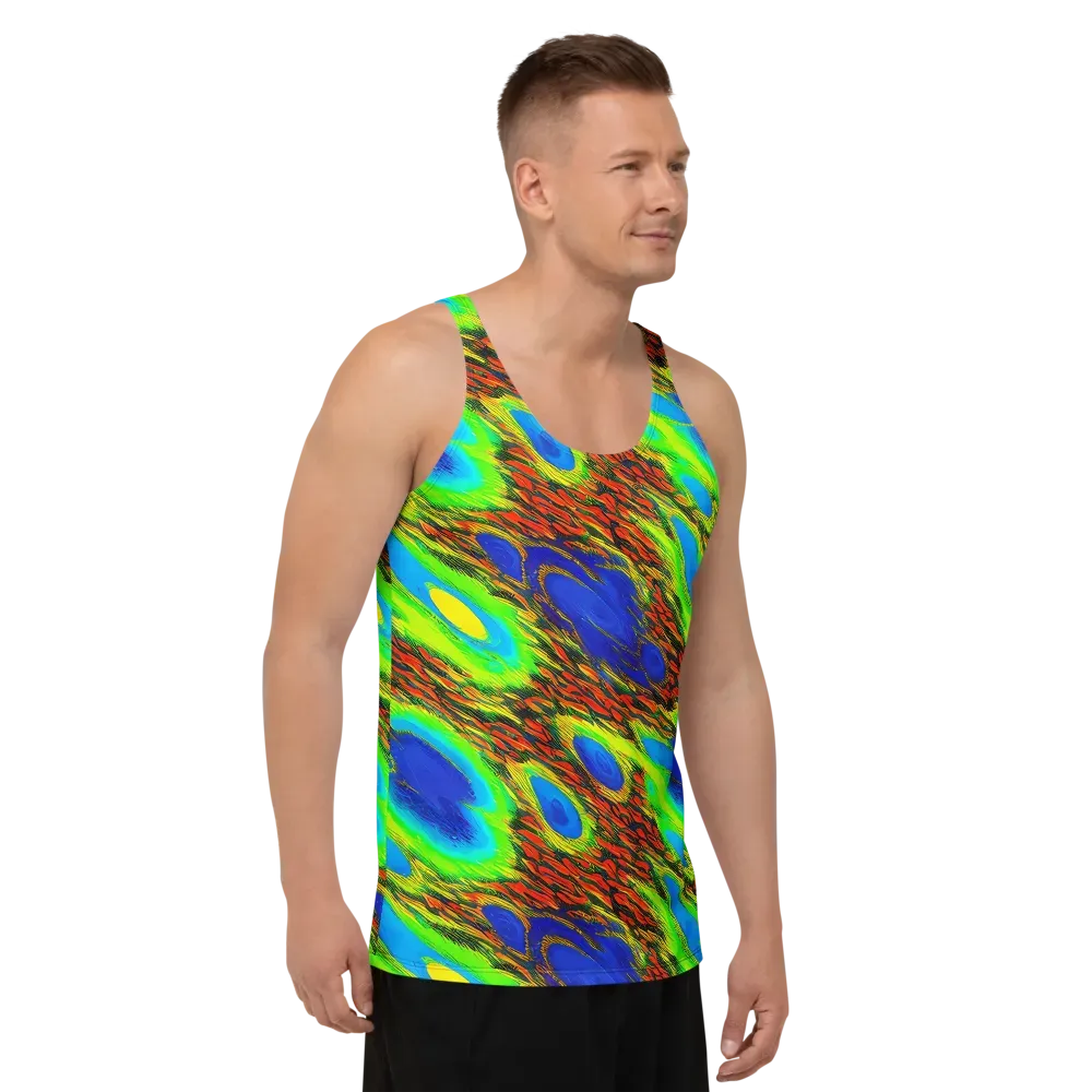 Vibrant Veinwork on Men's Tank Top — Right Front