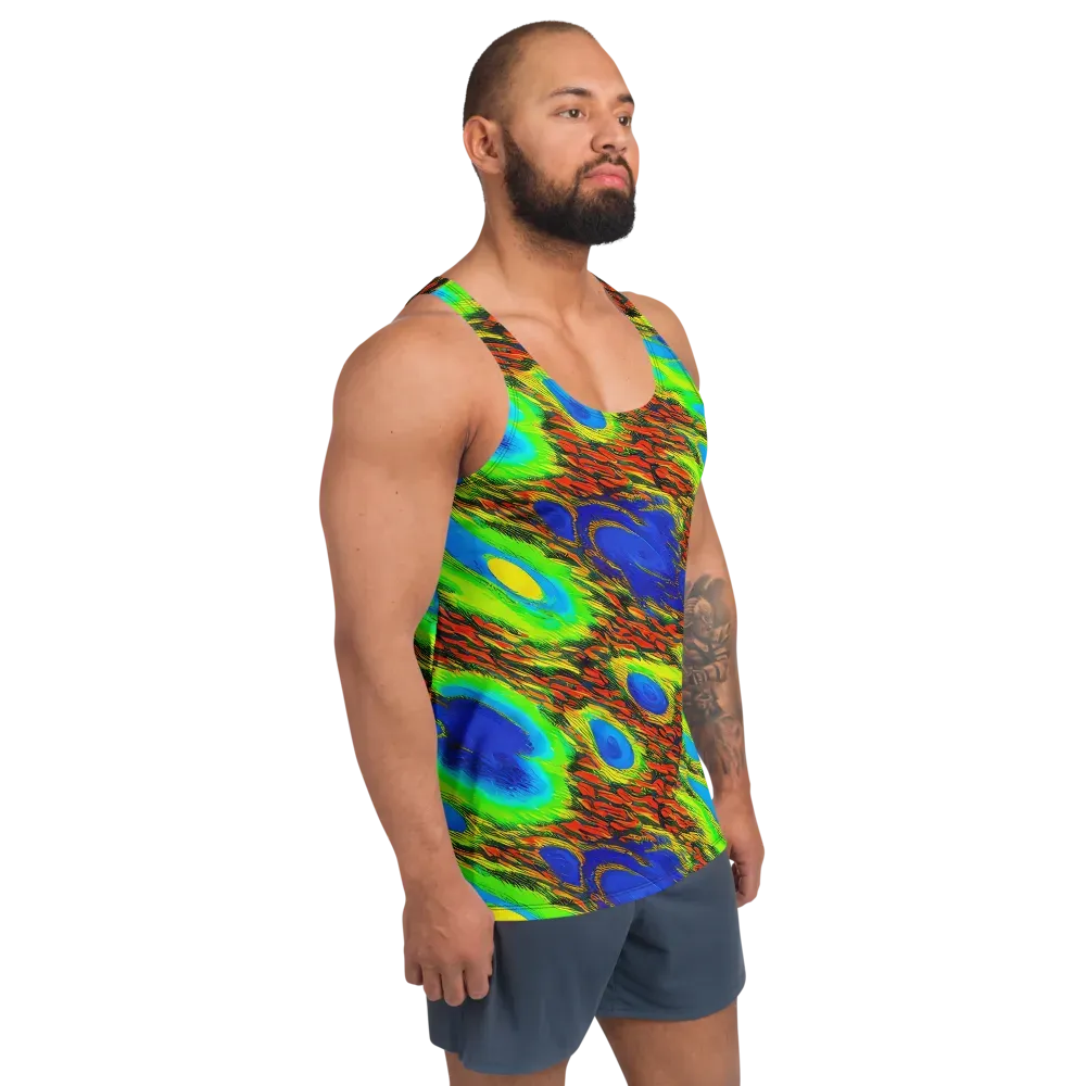 Vibrant Veinwork on Men's Tank Top — Right Front