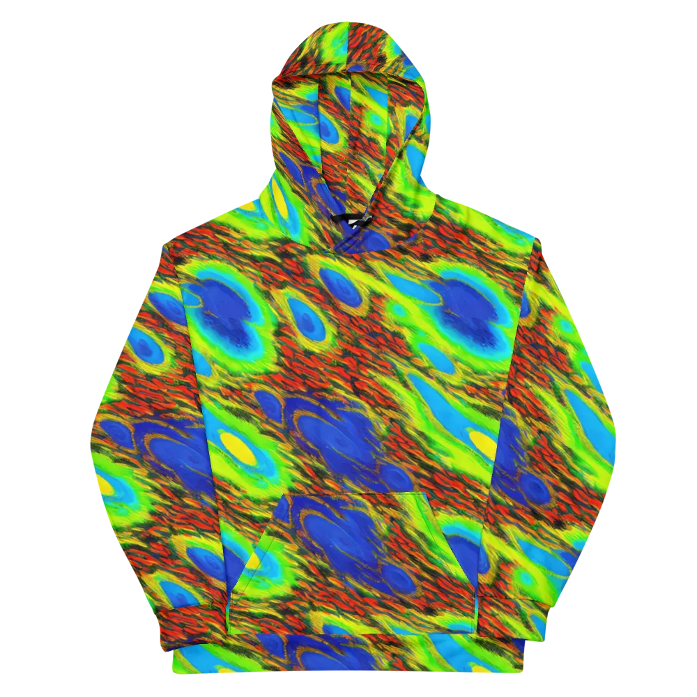 Vibrant Veinwork on Cotton Hoodie — Front