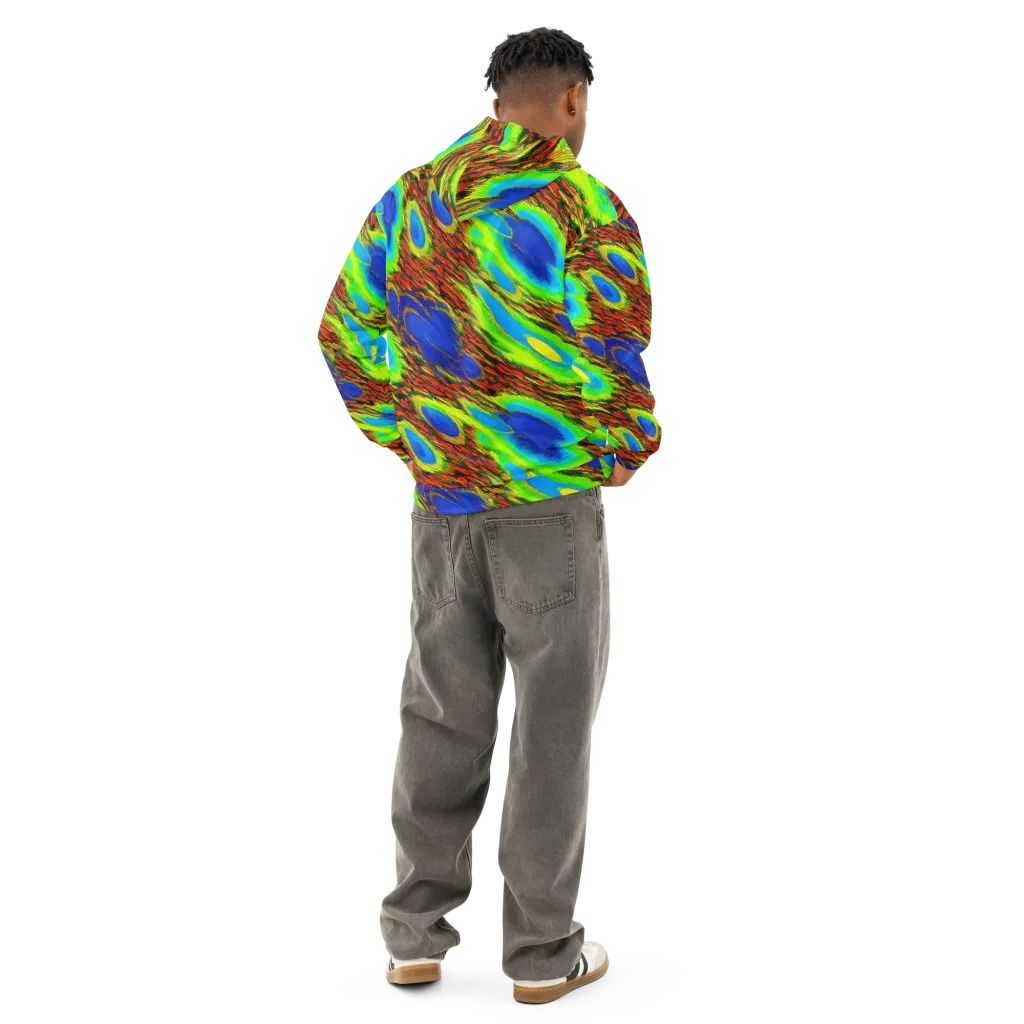 Vibrant Veinwork on Cotton Hoodie — Back