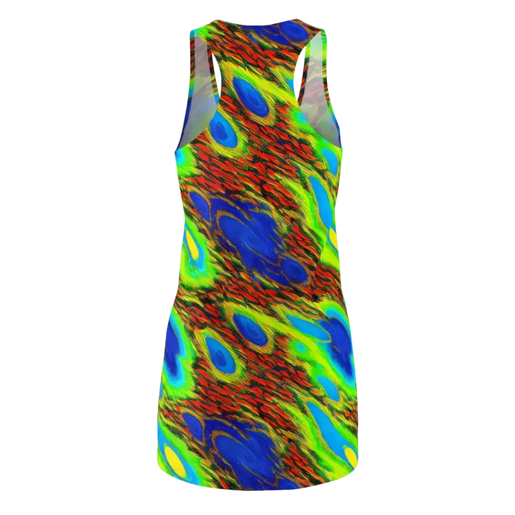 Vibrant Veinwork on Racerback Dress — Back