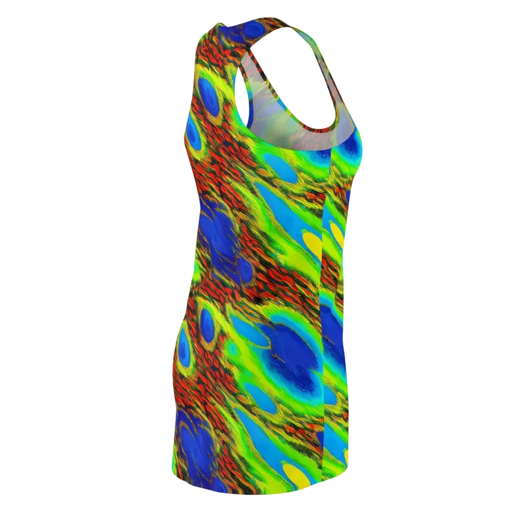 Vibrant Veinwork on Racerback Dress — Back Side