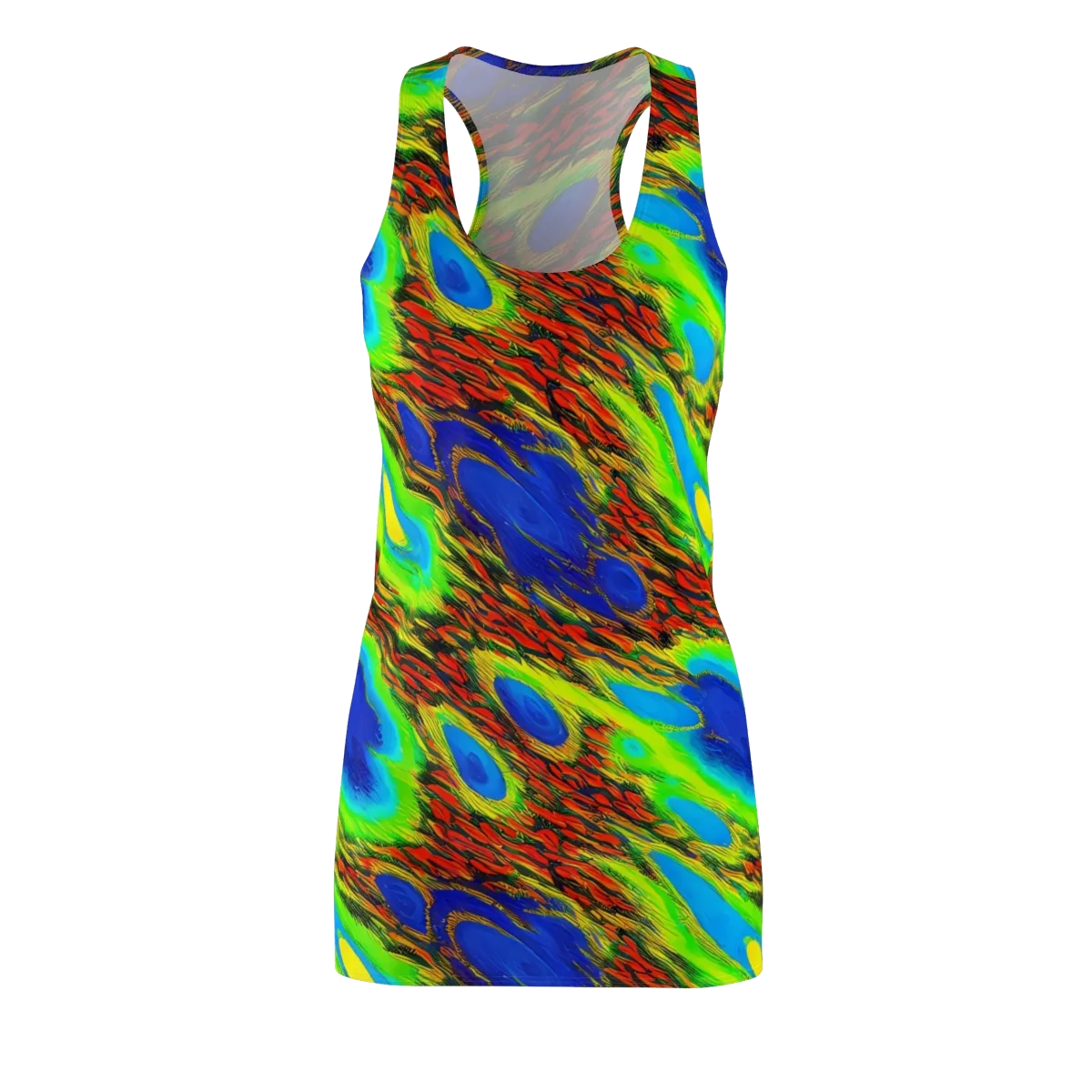 Vibrant Veinwork on Racerback Dress — Front