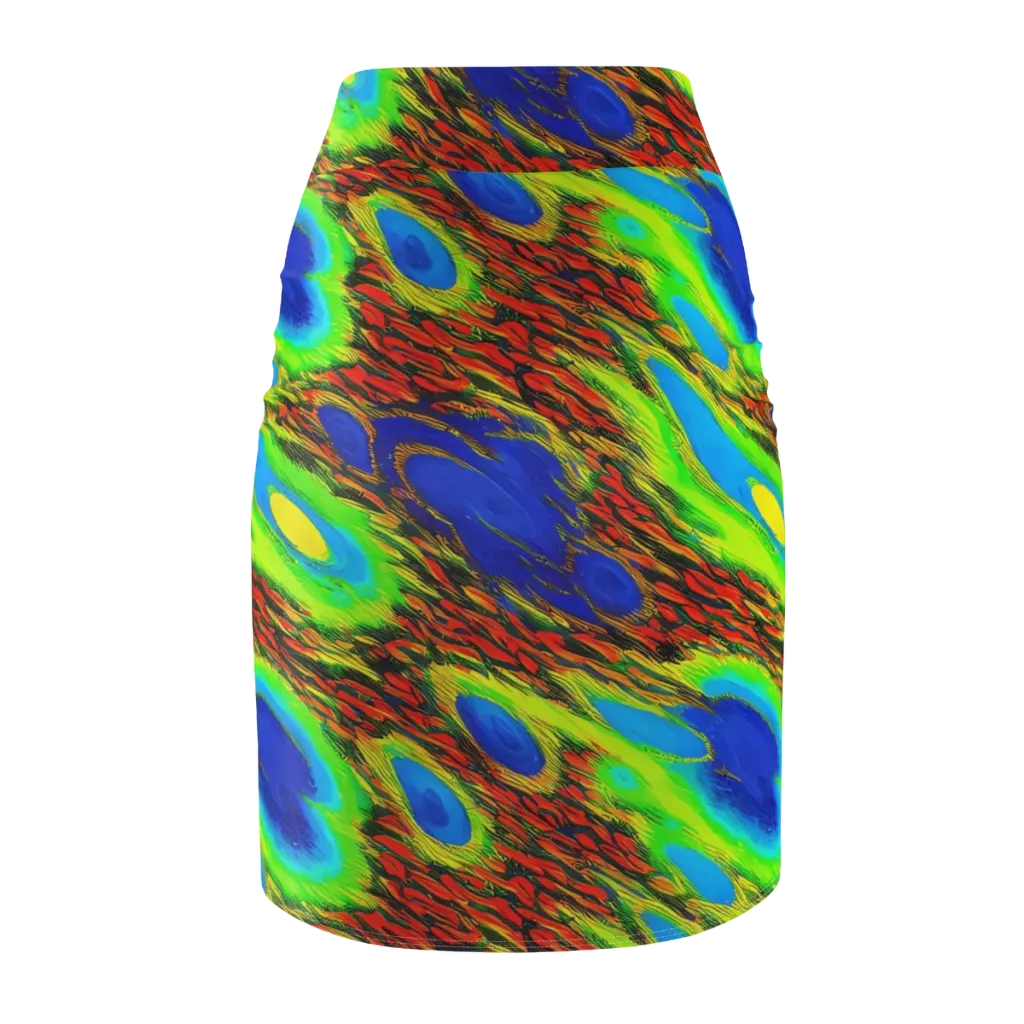 Vibrant Veinwork on Pencil Skirt — Back