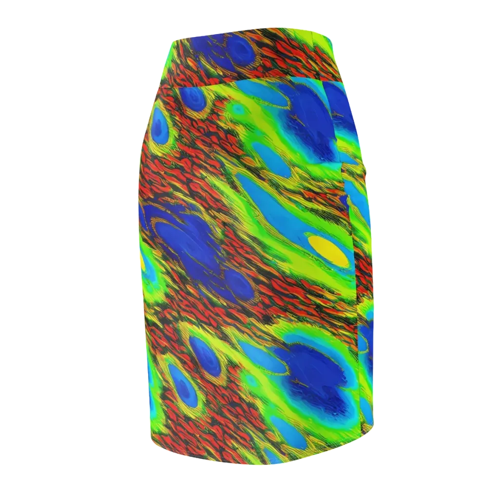 Vibrant Veinwork on Pencil Skirt — Back Side