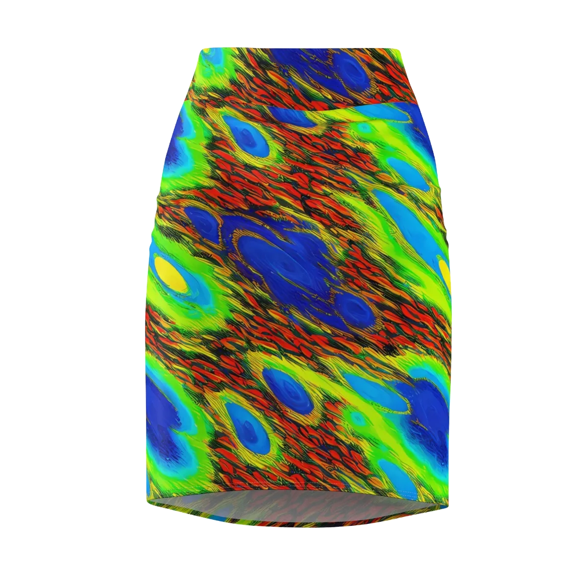 Vibrant Veinwork on Pencil Skirt — Front