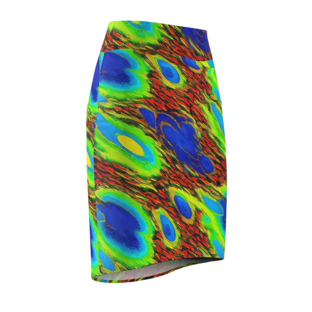 Vibrant Veinwork on Pencil Skirt — Front Side