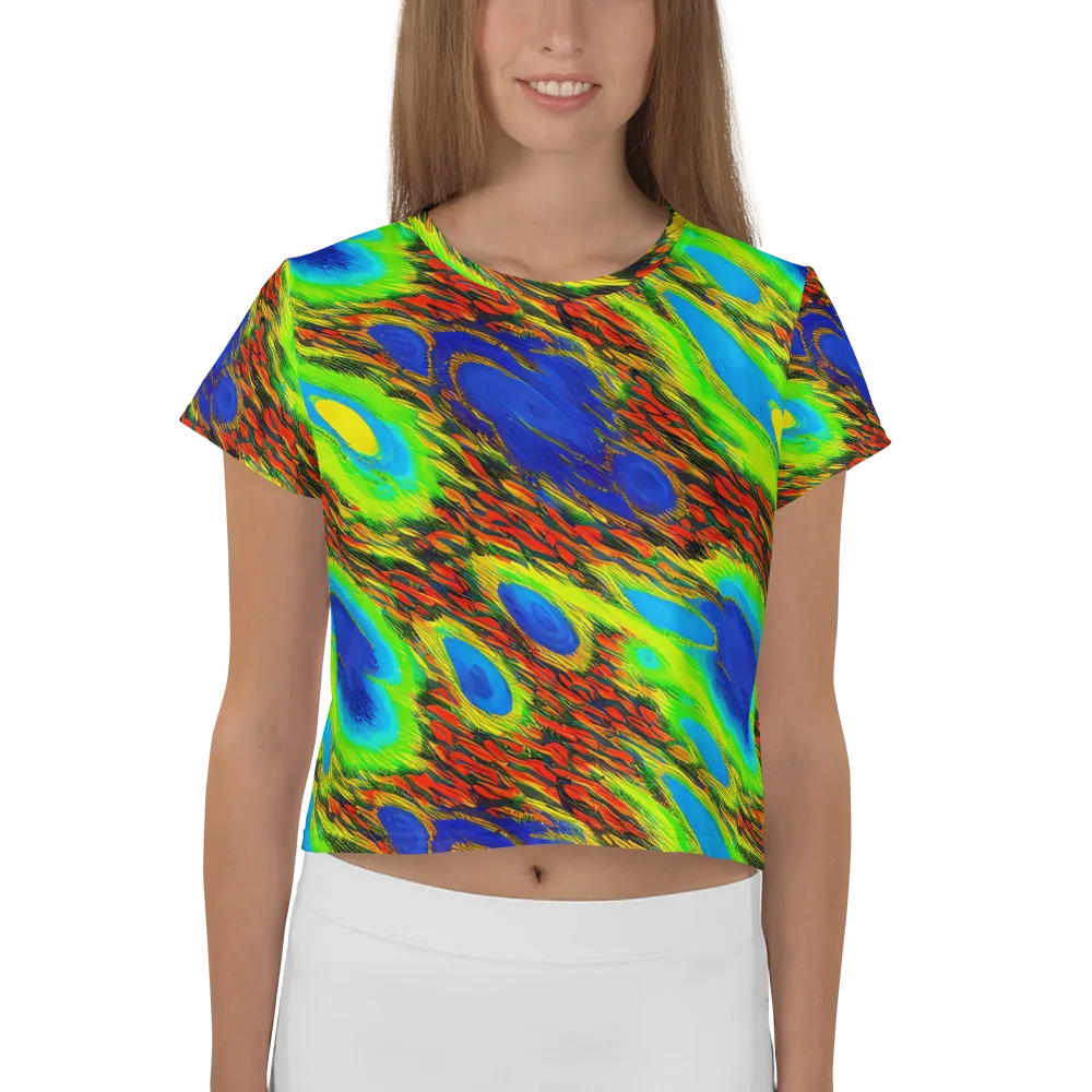 Vibrant Veinwork on Crop Tee — Front