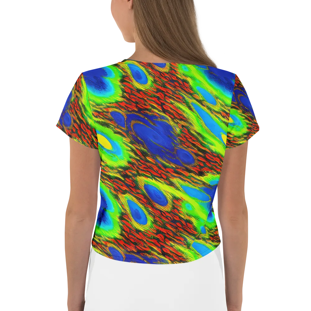 Vibrant Veinwork on Crop Tee — Back