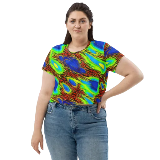 Vibrant Veinwork on a Crop Tee