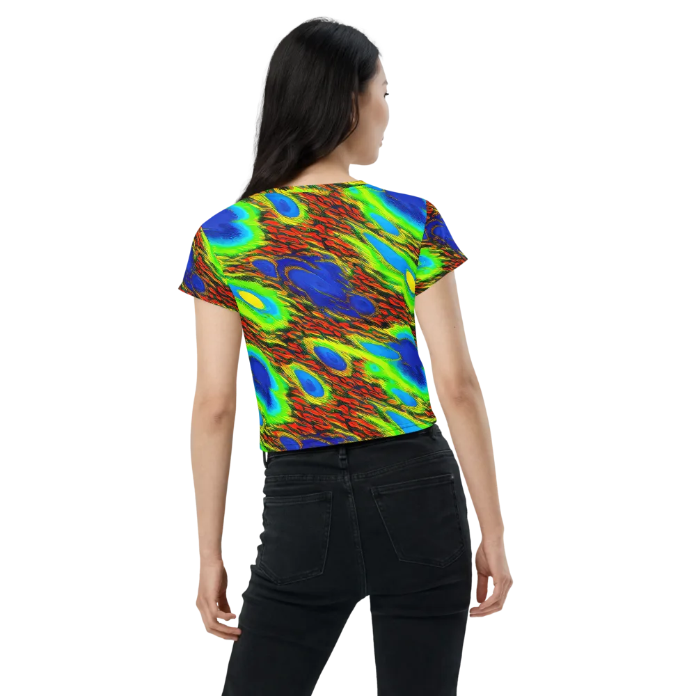 Vibrant Veinwork on Crop Tee — Back